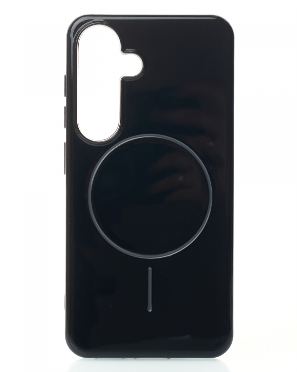 Силиконовый чехол Slim Ring Glamour с поддержкой MagSafe для Samsung S24 black