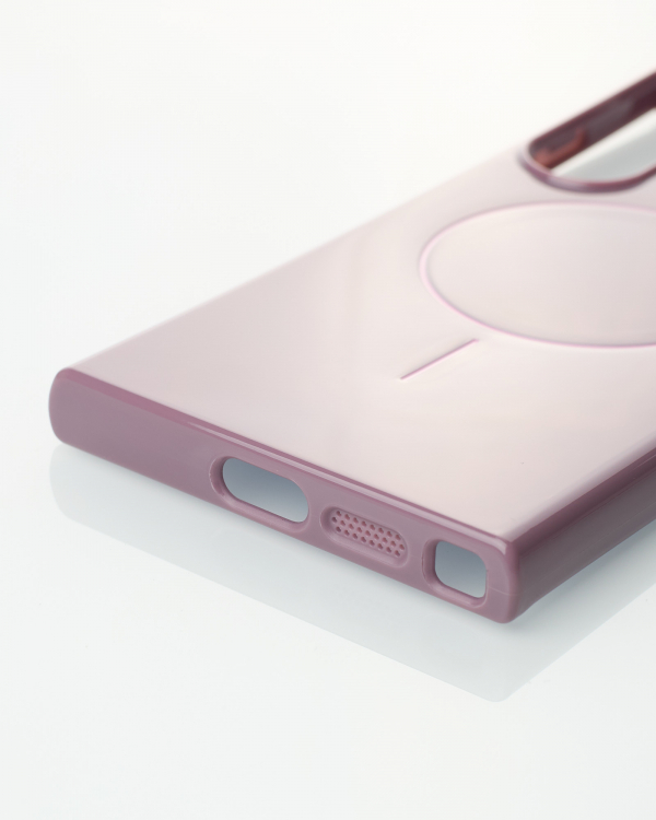 Силиконовый чехол Slim Ring Glamour с поддержкой MagSafe для Samsung S24 Ultra deep purple