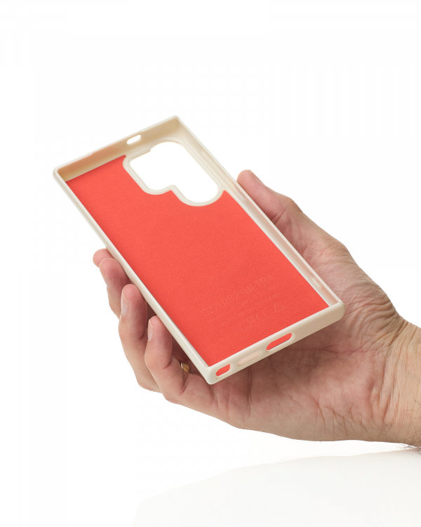 Силиконовый чехол Slim Ring Glamour с поддержкой MagSafe для Samsung S24 Ultra natural titanium