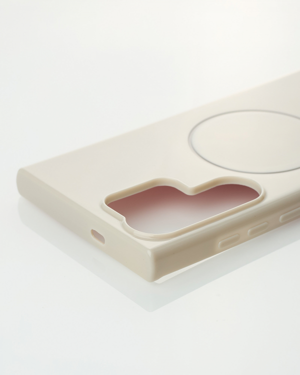 Силиконовый чехол Slim Ring Glamour с поддержкой MagSafe для Samsung S24 Ultra natural titanium