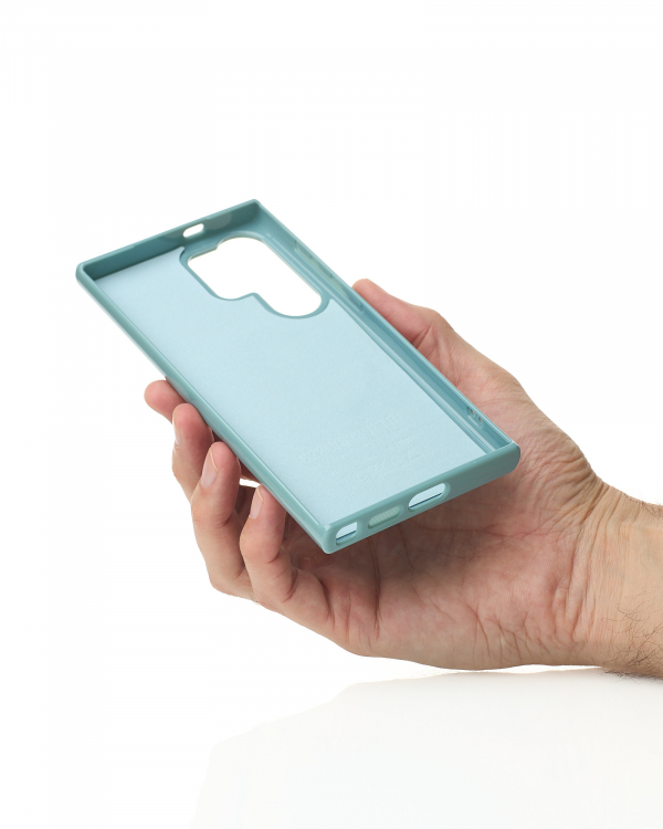 Силиконовый чехол Slim Ring Glamour с поддержкой MagSafe для Samsung S24 Ultra wave blue