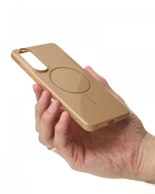 Чехол Glamour Case with MagSafe для Samsung S25 Edge desert titanium