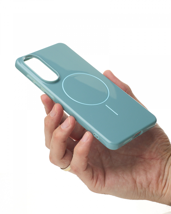 Чехол Glamour Case with MagSafe для Samsung S25 Edge wave blue
