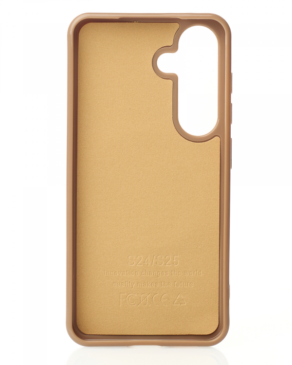 Силиконовый чехол Slim Ring Glamour с поддержкой MagSafe для Samsung S25 desert titanium