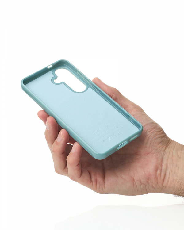 Силиконовый чехол Slim Ring Glamour с поддержкой MagSafe для Samsung S25 wave blue