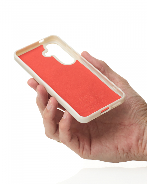 Силиконовый чехол Slim Ring Glamour с поддержкой MagSafe для Samsung S25 natural titanium