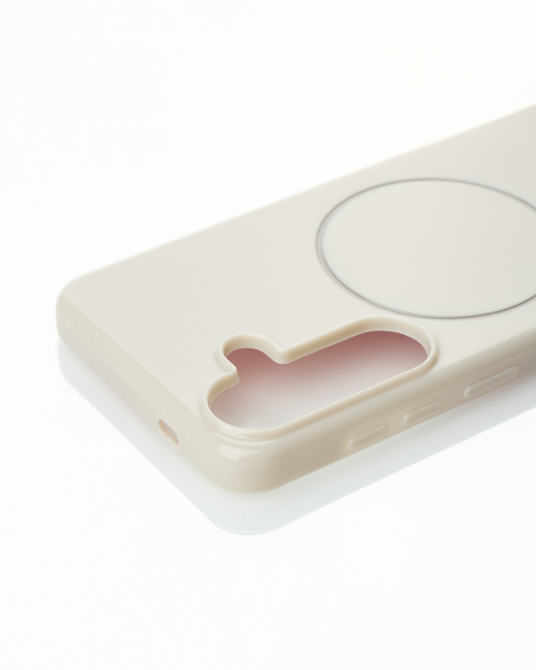 Силиконовый чехол Slim Ring Glamour с поддержкой MagSafe для Samsung S25 natural titanium