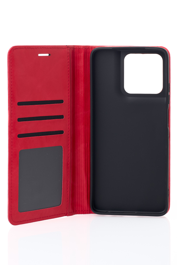 чехол-книга DC ELEGANT для Motorola G56 красный