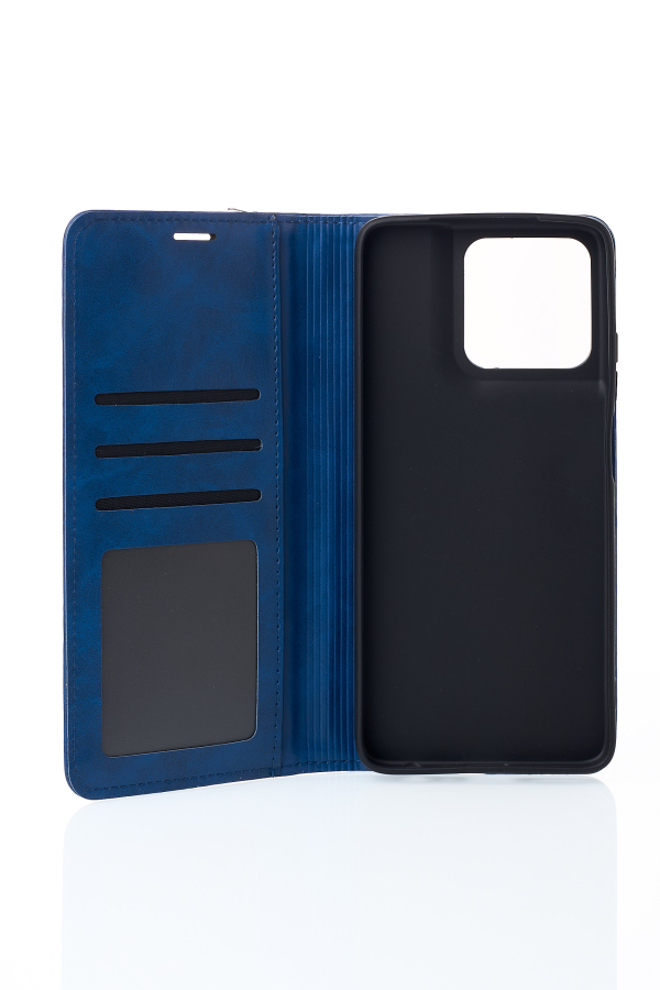 чехол-книга DC ELEGANT для Motorola G56 синий