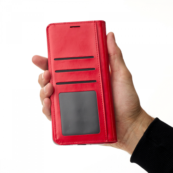 чехол-книга DC ELEGANT для Xiaomi Redmi 14C красный