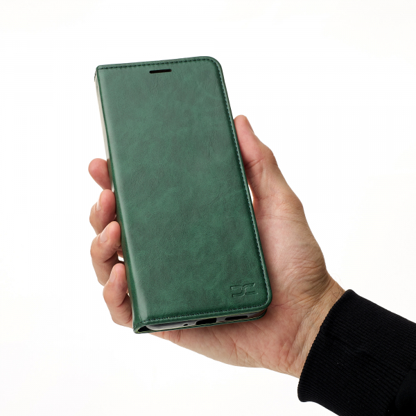 чехол-книга DC ELEGANT для Xiaomi Redmi 14C темно-зеленый