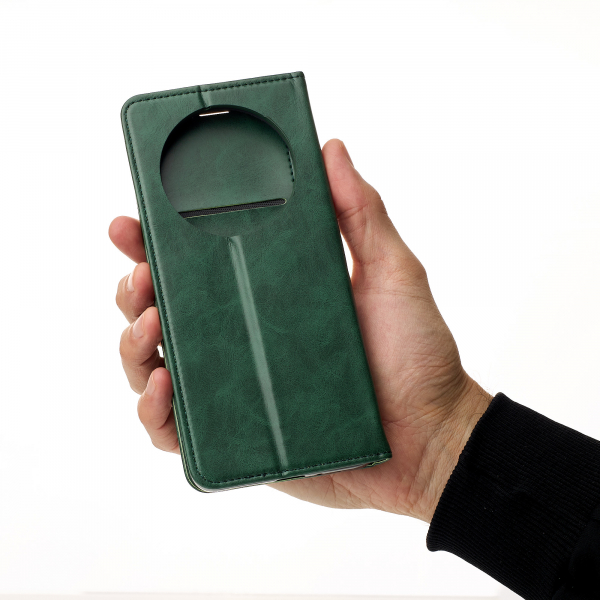 чехол-книга DC ELEGANT для Xiaomi Redmi 14C темно-зеленый