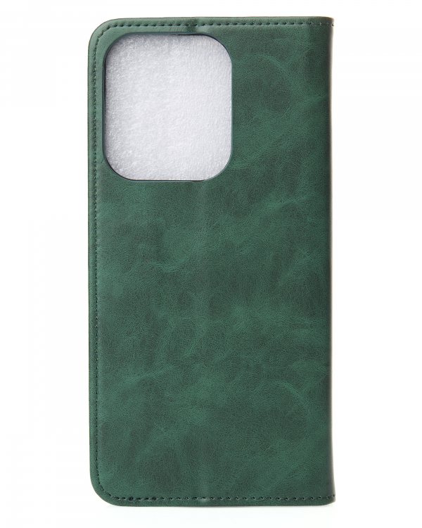 чехол-книга DC ELEGANT для Xiaomi Redmi 15C (171 mm) темно-зеленый