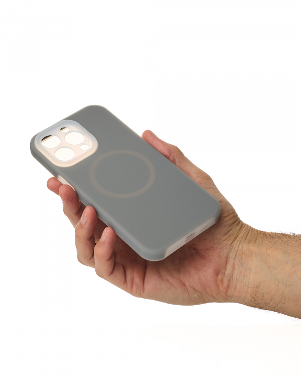 Чехол Liquid Silicone Full с поддержкой MagSafe для iPhone 14 Pro Max stone gray