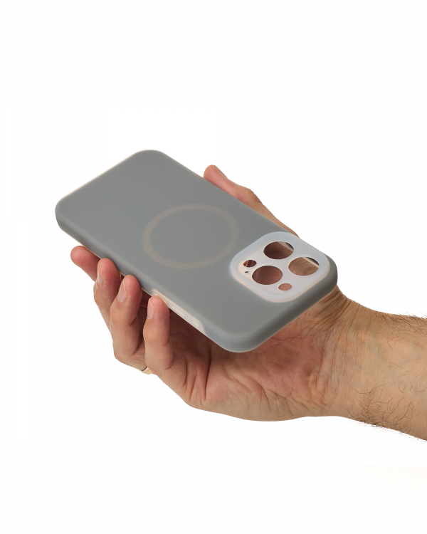Чехол Liquid Silicone Full с поддержкой MagSafe для iPhone 14 Pro stone gray