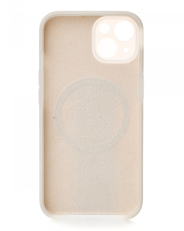 Чехол Liquid Silicone Full с поддержкой MagSafe для iPhone 14 cream