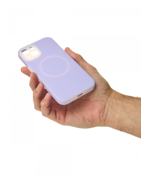 Чехол Liquid Silicone Full с поддержкой MagSafe для iPhone 15 violet