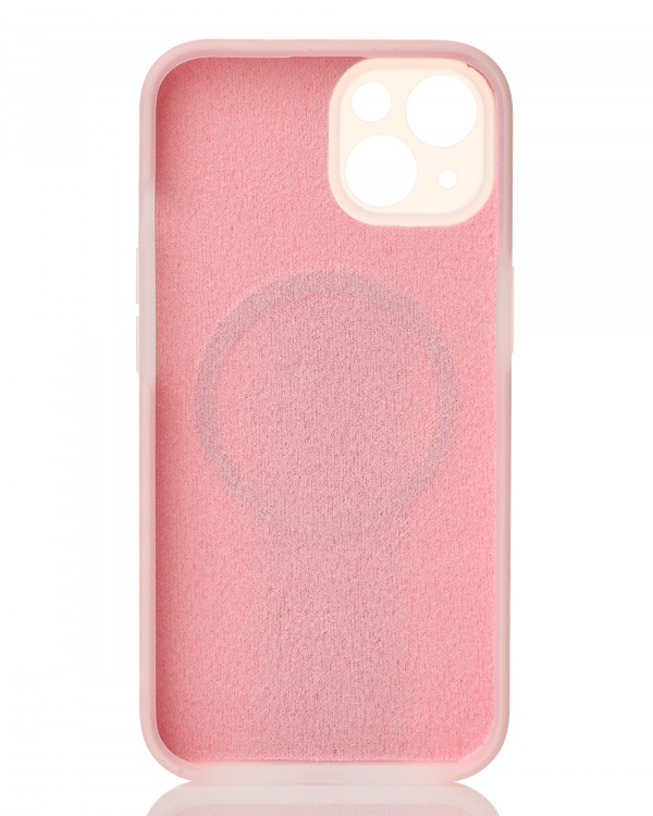 Чехол Liquid Silicone Full с поддержкой MagSafe для iPhone 15 pink