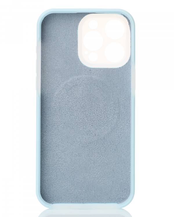 Чехол Liquid Silicone Full с поддержкой MagSafe для iPhone 15 Pro Max blue fog