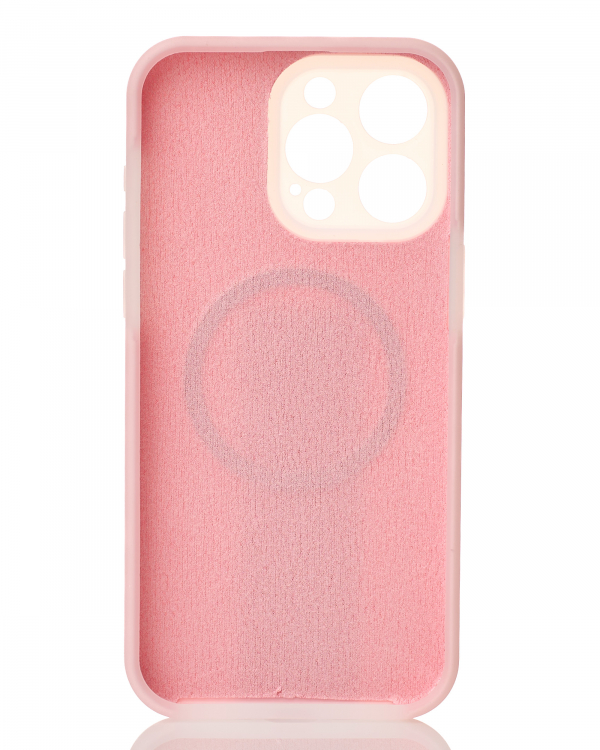 Чехол Liquid Silicone Full с поддержкой MagSafe для iPhone 13 Pro pink