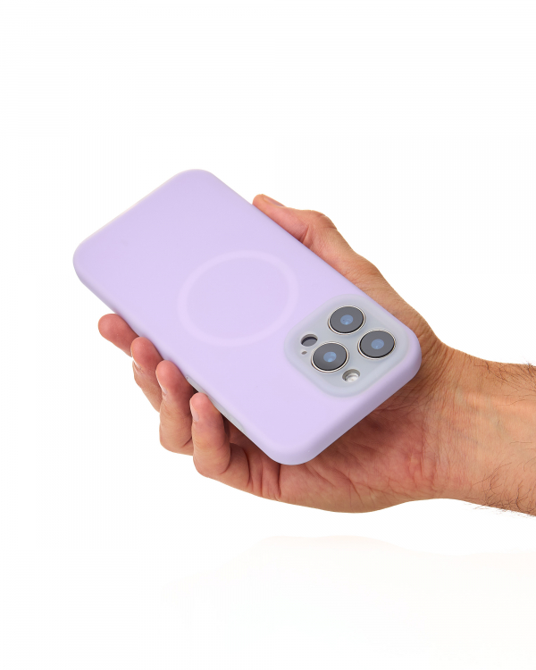 Чехол Liquid Silicone Full с поддержкой MagSafe для iPhone 15 Pro violet