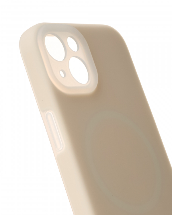 Чехол Liquid Silicone Full с поддержкой MagSafe для iPhone 15 cream
