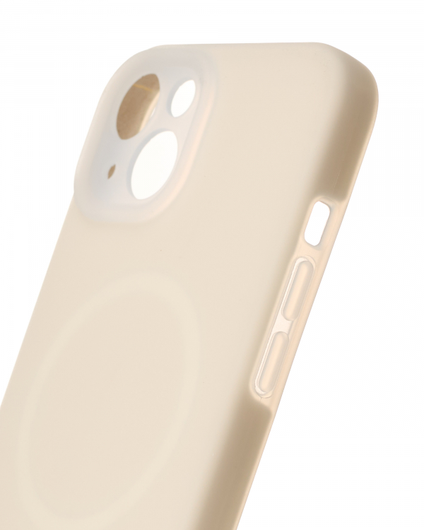 Чехол Liquid Silicone Full с поддержкой MagSafe для iPhone 15 cream