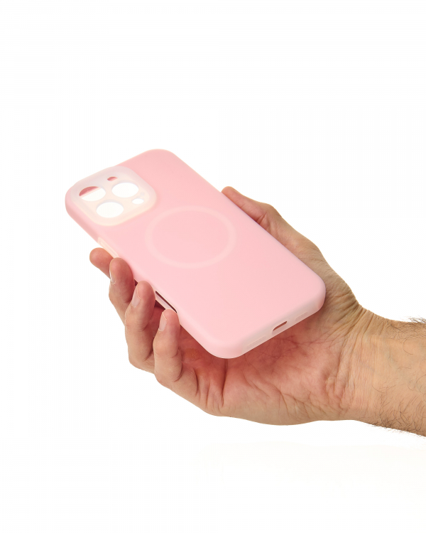 Чехол Liquid Silicone Full с поддержкой MagSafe для iPhone 16 Pro pink