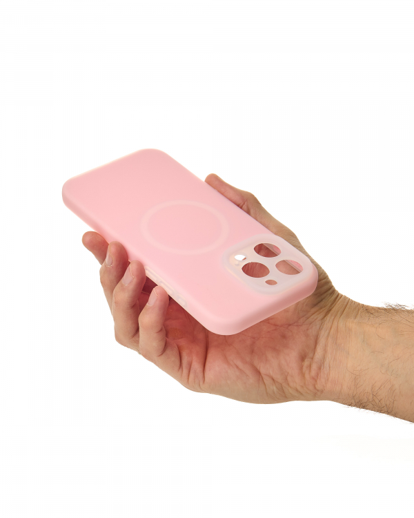 Чехол Liquid Silicone Full с поддержкой MagSafe для iPhone 16 Pro Max pink