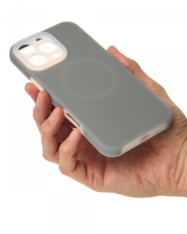 Чехол Liquid Silicone Full с поддержкой MagSafe для iPhone 16 Pro Max stone gray