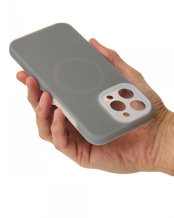 Чехол Liquid Silicone Full с поддержкой MagSafe для iPhone 16 Pro Max stone gray