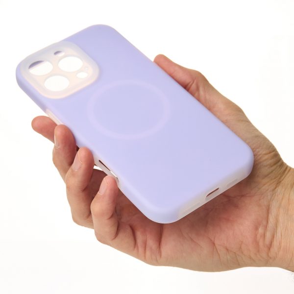 Чехол Liquid Silicone Full с поддержкой MagSafe для iPhone 16 Pro violet