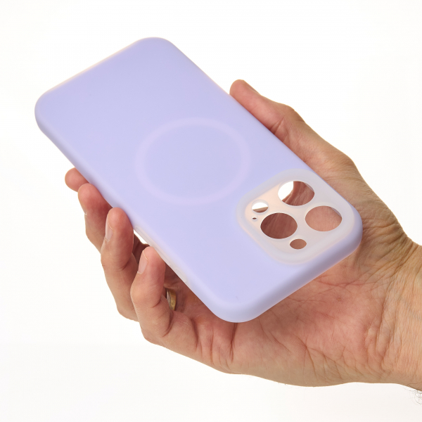 Чехол Liquid Silicone Full с поддержкой MagSafe для iPhone 16 Pro violet