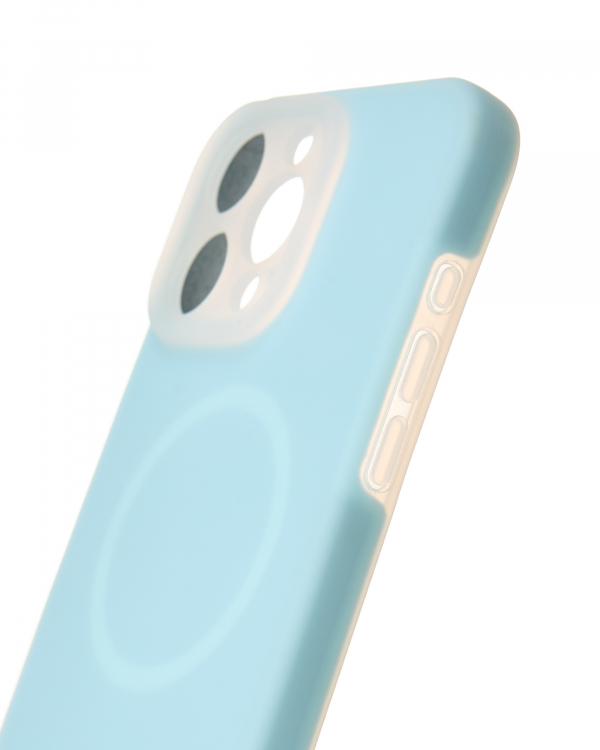 Чехол Liquid Silicone Full с поддержкой MagSafe для iPhone 16 Pro blue fog