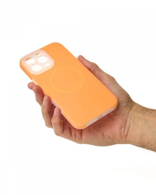 Чехол Liquid Silicone Full с поддержкой MagSafe для iPhone 16 Pro orange