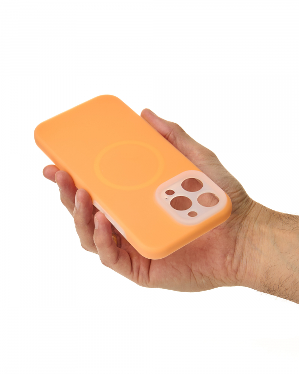 Чехол Liquid Silicone Full с поддержкой MagSafe для iPhone 16 Pro orange