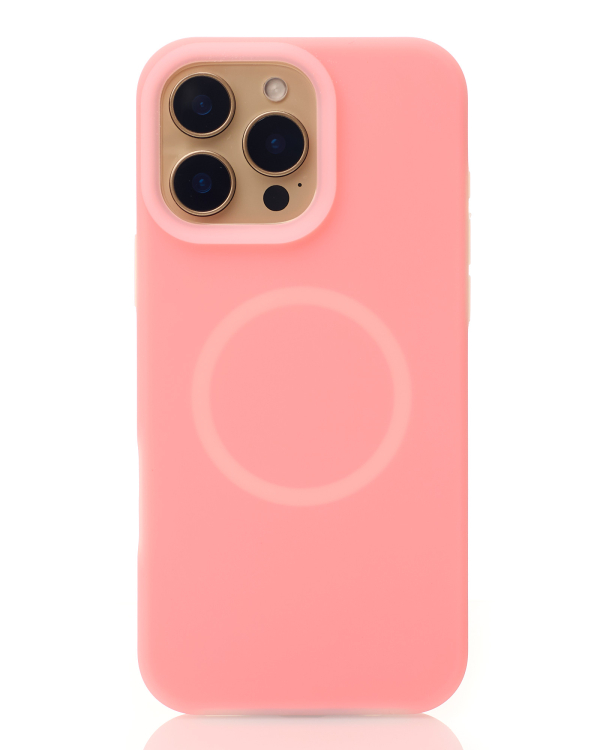 Чехол Liquid Silicone Full с поддержкой MagSafe для iPhone 16 Pro pink