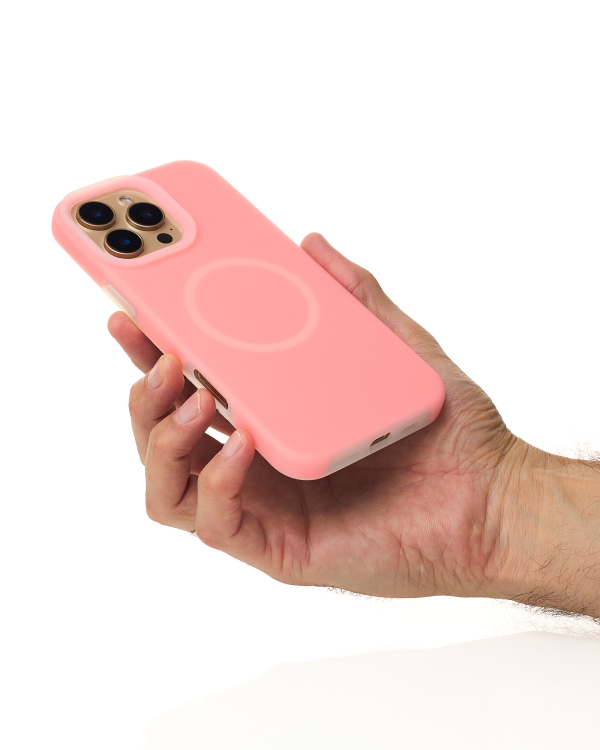 Чехол Liquid Silicone Full с поддержкой MagSafe для iPhone 16 Pro pink