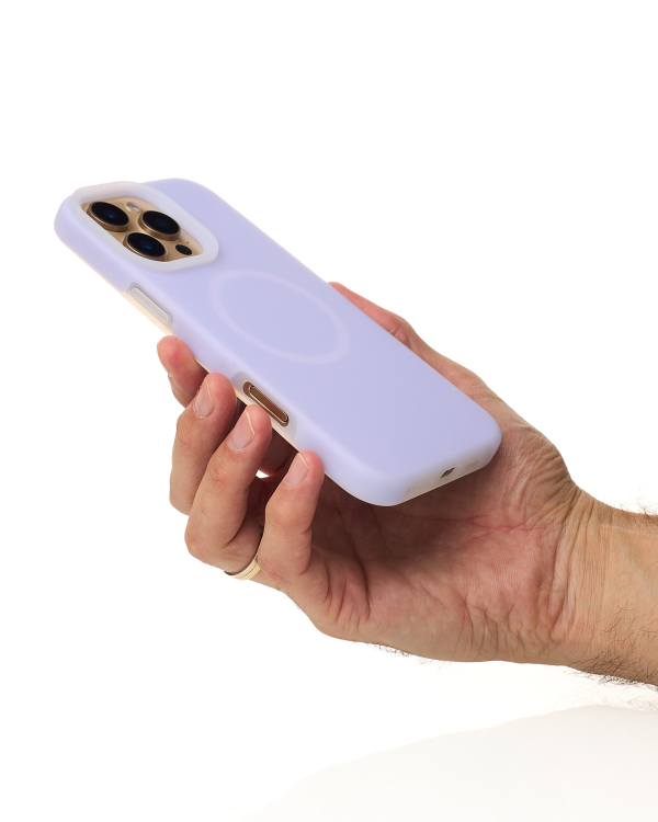 Чехол Liquid Silicone Full с поддержкой MagSafe для iPhone 16 Pro violet