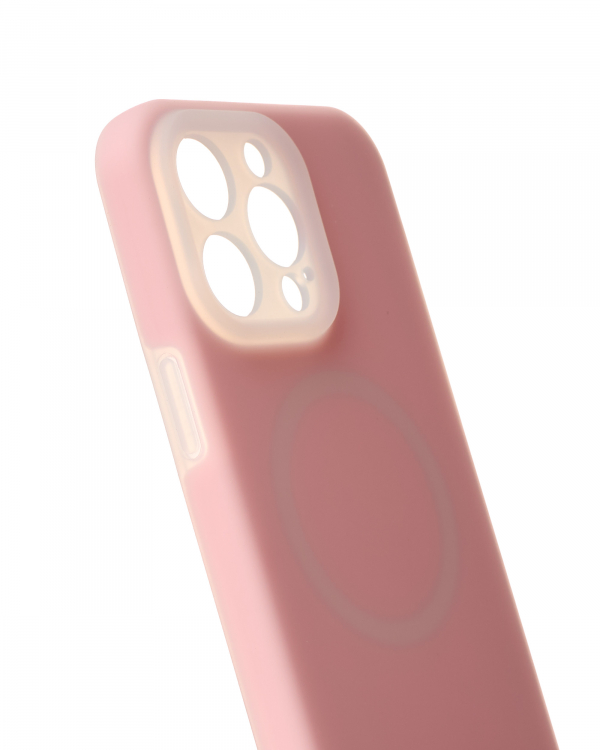 Чехол Liquid Silicone Full с поддержкой MagSafe для iPhone 13 Pro Max pink