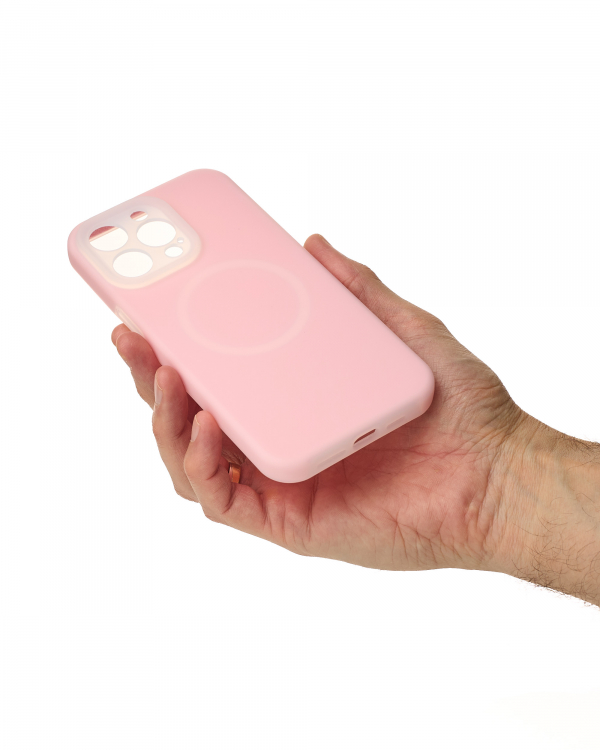 Чехол Liquid Silicone Full с поддержкой MagSafe для iPhone 14 Pro Max pink