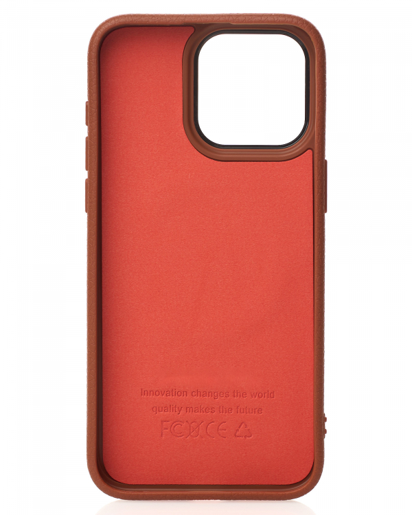 Силиконовый чехол Slim Ring Leather Textured с поддержкой MagSafe для iPhone 13 desert titanium