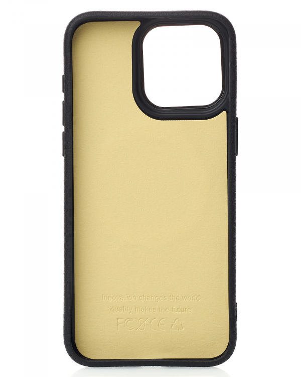 Силиконовый чехол Slim Ring Leather Textured с поддержкой MagSafe для iPhone 14 Pro black