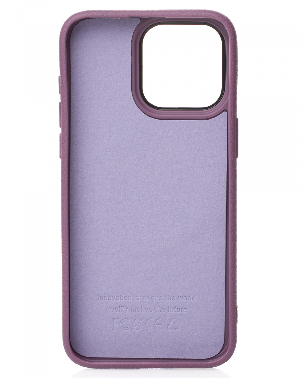 Силиконовый чехол Slim Ring Leather Textured с поддержкой MagSafe для iPhone 14 Pro deep purple