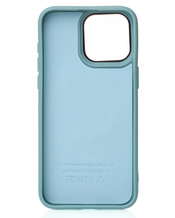 Силиконовый чехол Slim Ring Leather Textured с поддержкой MagSafe для iPhone 14 Pro Max wave blue