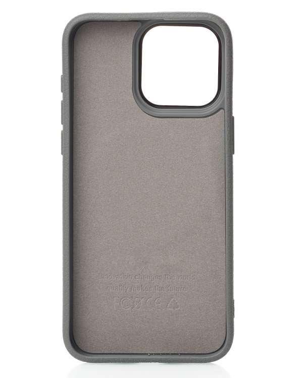 Силиконовый чехол Slim Ring Leather Textured с поддержкой MagSafe для iPhone 14 Pro Max stone gray