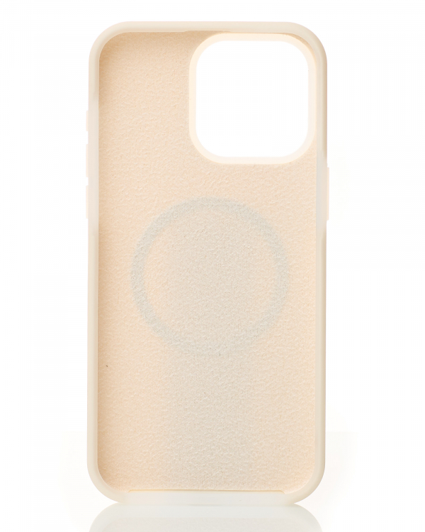 Чехол Liquid Silicone Full с поддержкой MagSafe для iPhone 14 Pro Max cream