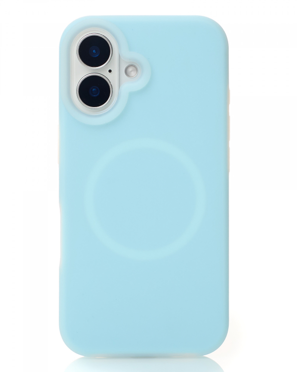 Чехол MagSafe Liquid Silicone Full для iPhone 16 blue fog