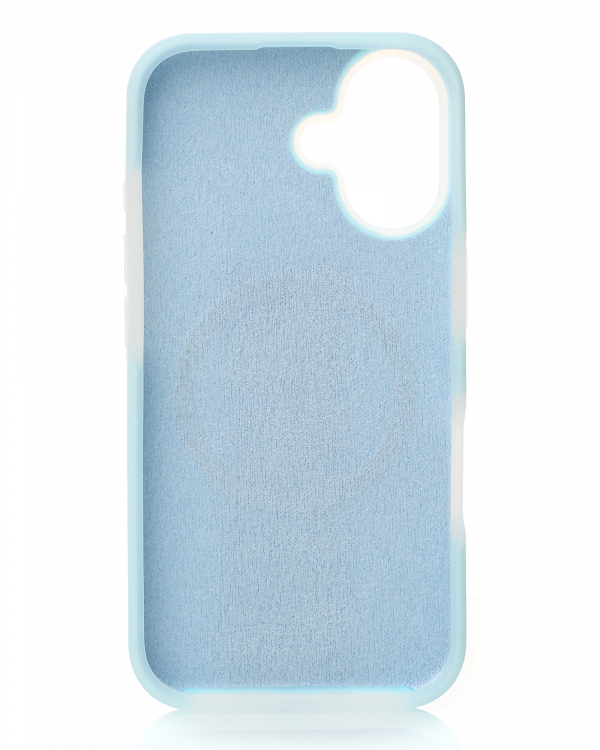 Чехол MagSafe Liquid Silicone Full для iPhone 16 blue fog