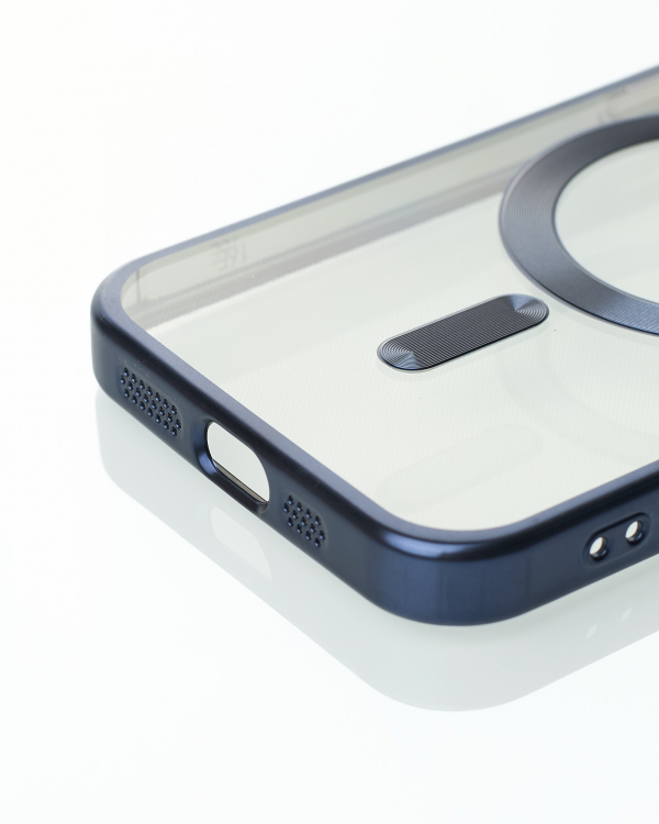 Силиконовый чехол MagSafe SHINING MATTE для iPhone 16E blue titanium